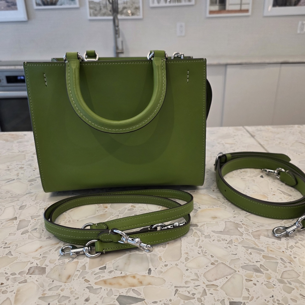 Coach Dark Lime Rouge 25 with Silver Hardware